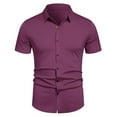 thumbnail image 1 of Cameland Men's Dress Shirt Solid Color Short Sleeve Shirts Wrinkle Free Regular Fit Stretch Button Down Shirts, 1 of 6