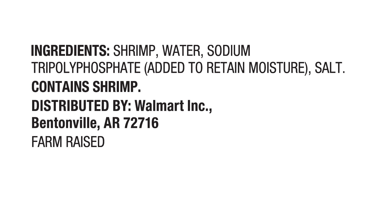 Great Value Frozen Cooked Extra Small Peeled & Deveined, Shrimp Value Bag, 24 oz (100-150 Count per lb)