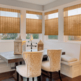 thumbnail image 4 of Natural Woven Top Down Bottom Up Cordless Bamboo Roman Shades for Windows, 66.5 in. W x 60 in. L, Honey Wheat, 4 of 6