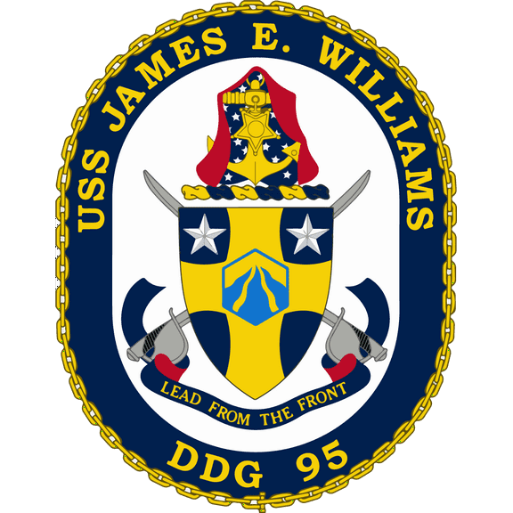 USS James E. Williams DDG-95 Badge Sticker Decal Arleigh Burke Class Destroyer Car Sticker Bumper Sticker for Car Emblem - 4 inch