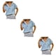 thumbnail image 4 of Qarigey Camisa de mujer Blusa con botones de color sólido con bolsillo Oficina Señora Trabajo Fecha Verano Top Ropa Accesorios Azul claro M Azul claro M 3Conjunto, 4 of 6