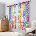thumbnail image 7 of 2 Panels Set Blackout Curtains Thermal Insulated Sun Protection Room Darkening Drapes for Bedroom Tie-dye Pattern, 7 of 7