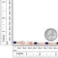 thumbnail image 6 of Gem Stone King 18K Rose Gold Plated Silver Blue Created Sapphire and Lab Grown Diamond Bracelet for Women | 4.81 Cttw | Gemstone September Birthstone | Oval 6X4MM | Length 7.25 inches, 6 of 6