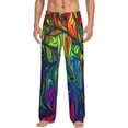 thumbnail image 2 of Goofa Pride Rainbow Printed Soft Pajama Pants for Men, Wide Leg Comfy Casual Lounge Yoga Pants-X-Large, 2 of 9