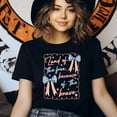 thumbnail image 3 of Land of the Free Because of the Brave Bow T-Shirt | Women’s Patriotic Quote Tee, CarolinaBlue, Size S, 3 of 6