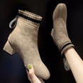 thumbnail image 3 of NECHOLOGY Botas Mujer Adulto Femenino Zapatos Botines mujer Botas de moda para mujer Botas de tacón Zapatos casuales para mujer (Khaki, 8.50), 3 of 5