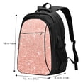 thumbnail image 2 of Japuie Rose Gold Glitter Print Laptop Backpack,Business Travel Durable Laptops Backpack with USB Charging Port,Water Resistant College Computer Bag for Women & Men, 2 of 5
