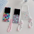 thumbnail image 2 of Dteck for Motorola Razr Ultra 2025 Case with Strap Bracelet Chain, Lightweight Cute Stylish Anti Yellowing Clear Hard PC Shockproof Cover,Colorful Love, 2 of 4