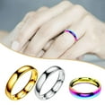 thumbnail image 2 of CILENON Womens Wedding Bands 4Mm Stainless Steel Smooth Ring Titanium Steel Couple Ring Jewelry Size 5-12 Rings for Women Sterling Silver Rings for Women Non Tarnish Pinky Ring(Multi-color,7), 2 of 2