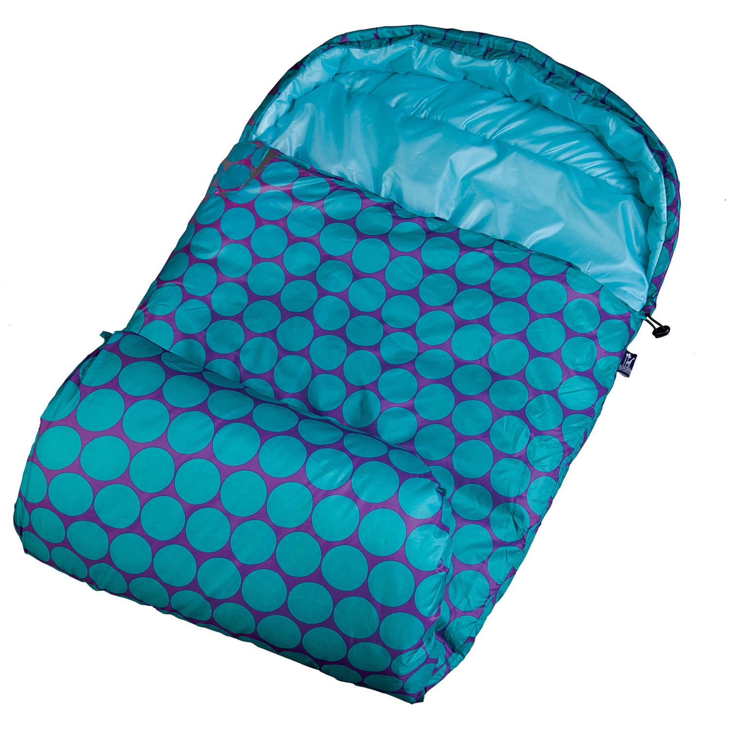Wildkin Stay Warm 30-Degree Kids' Sleeping Bag, Big Dot Aqua by Wildkin