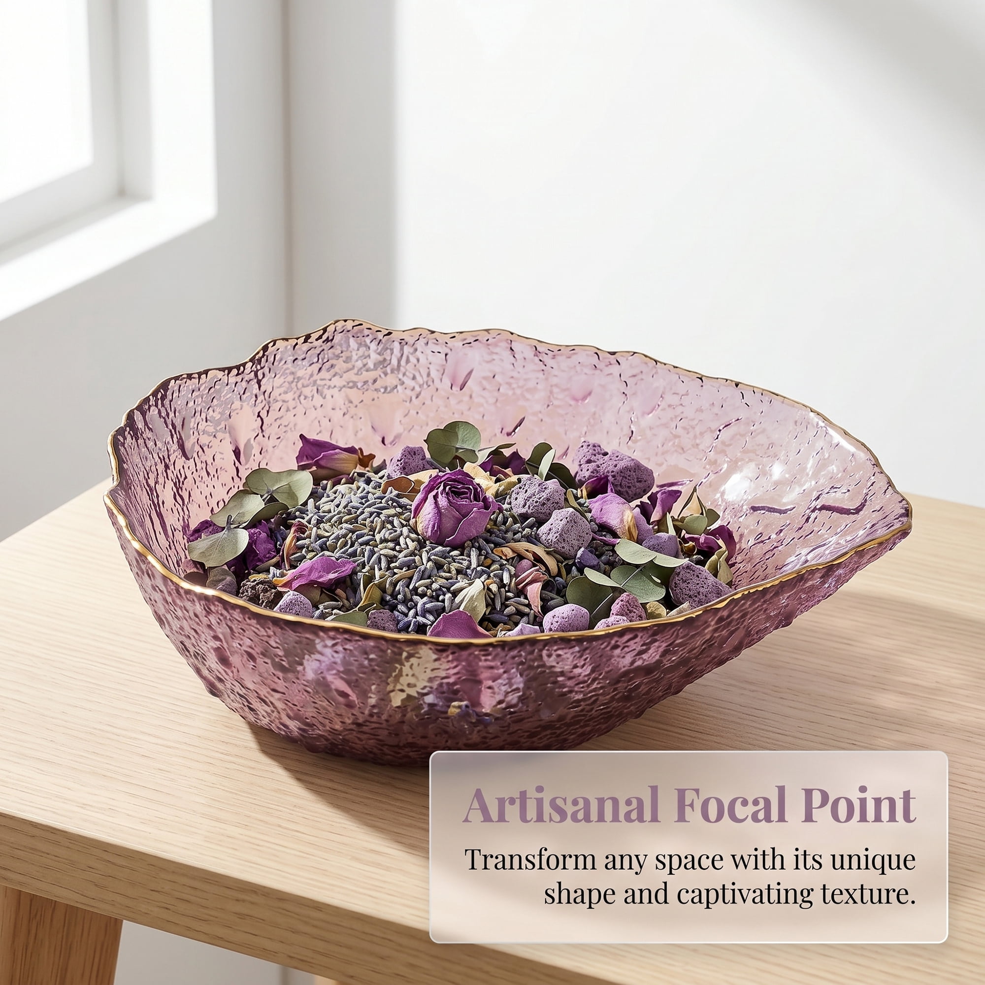 Unique Bargains Elegant Glass Teardrop Decorative Bowl Purple 8.1" x 2.4" x 2.4"