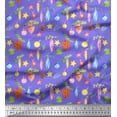 thumbnail image 1 of Soimoi Purple Silk Fabric Star & Baubles Christmas Print Fabric by Yard 42 Inch Wide, 1 of 3
