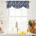 thumbnail image 4 of Summer Ocean Tie Up Valances Curtain, Adjustable Kitchen Watercolor Blue Anchor Navy Cap Valances for Windows Decor, Rod Pocket Short Curtains Set for Bedroom/Bathroom, 42"x12", 4 of 9