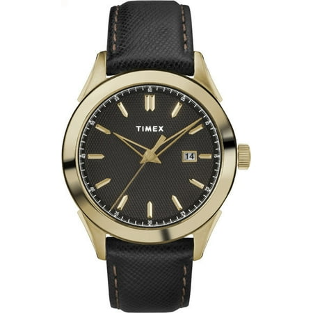- Timex Men's Torrington Men's Date 40mm Leather Strap |Black| Watch TW2R90400