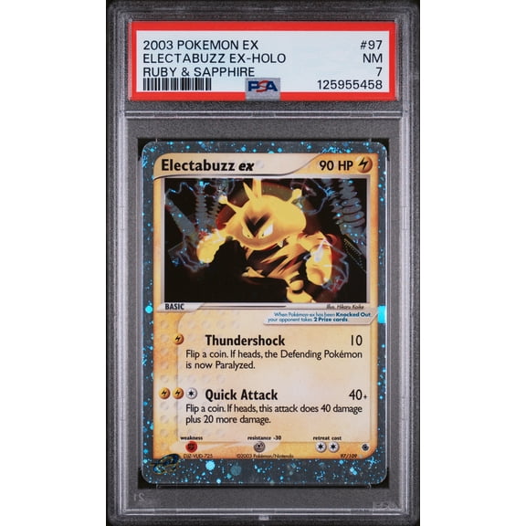 2003 Pokemon Ex Ruby and Sapphire Holo Electabuzz Ex #97 PSA 7