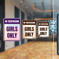 thumbnail image 4 of Portrait Round Plus No Trespassing Girls Only Door or Wall Sign | Colorful Business Signage (Sky Purple) - Medium, 4 of 7