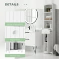thumbnail image 4 of HOMCOM Bathroom Storage Cabinet, Free Standing Bathroom Storage Unit, Tall Linen Tower with 3-Tier Shelves and Drawer, White, 4 of 9