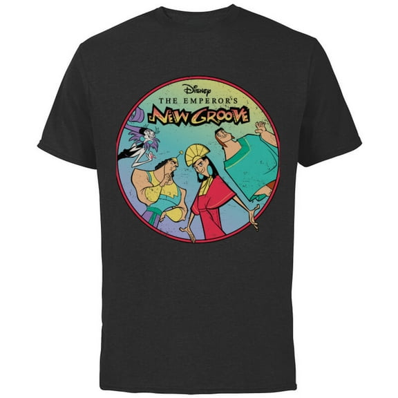 Disney The Emperor's New Groove Characters T-Shirt - Short Sleeve Cotton T-Shirt for Adults - Customized-Black