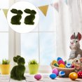 thumbnail image 4 of 2Pcs Easter Moss Bunny Furry Rabbit Figurine Sculpture Green, 4 of 7
