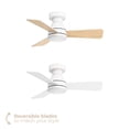 thumbnail image 3 of Aero 32in 3-Blade Smart Flush Mount Fan 2700K-6000K CCT Tunable Range LED Light Kit with Remote Control and White Hardware with Reversible Blades Natural Wood or White Works With iOS or Android App, 3 of 10