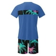 thumbnail image 4 of Miqool Men's 2 Piece Vacation Beach Outfits Tropical Print Hawaiian Short Sleeve T-Shirt Graphic Tees and Shorts Set Summer Tracksuits, 4 of 5