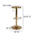 thumbnail image 4 of Merrick Lane Retro Style Height Adjustable Barstool with Footrest in Gold, 4 of 11