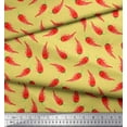 thumbnail image 2 of Soimoi Yellow Poly Georgette Fabric Chilli Vegetable Printed Craft Fabric by the Yard 52 Inch Wide, 2 of 2