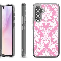 For Samsung Galaxy A36 5G Protective Shockproof Phone Case, by OneToughShield - Victorian White/Pink