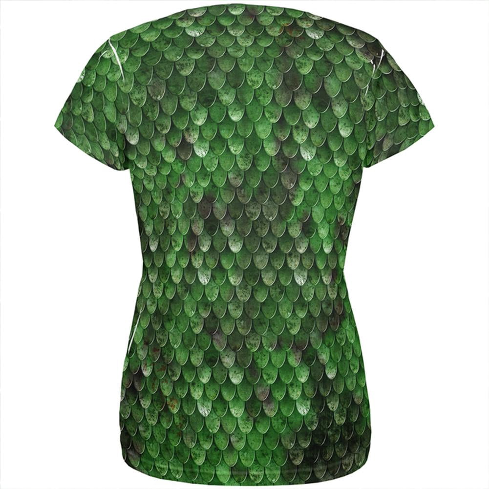 Halloween Wood Elf Scale Mail Armor Costume All Over Womens T Shirt Multi 2XL