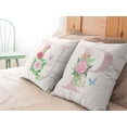 thumbnail image 3 of Alphabet Initial Letter U Floral Throw Pillow Cover 18x18 Inch, Decorative Monogrammed Rose Butterfly Flower Pillowcase for Bed Sofa Couch, Aesthetic Feminine Girls Velvet Cushion Case (U), 3 of 6