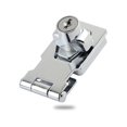 thumbnail image 1 of Cerradura de puerta con candado de seguridad para cajón con llave, adecuado para puertas de cobertizo, cromo brillante de 2,5 pulgadas, 1 of 5