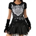 thumbnail image 2 of Tiweut Womens Y2k Graphic Baggy Tees Shirts 2000s Gothic Grunge Emo Tops Fairycore Clothes,Black, 2 of 4