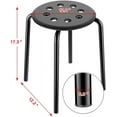 thumbnail image 2 of YEXJ 17.3in Height Portable Plastic Stools Backless Round Top Kitchen Home, Garden & Living Pack of 5-12.6x12.4x17.32'' (L x W x H)-Black, 2 of 10