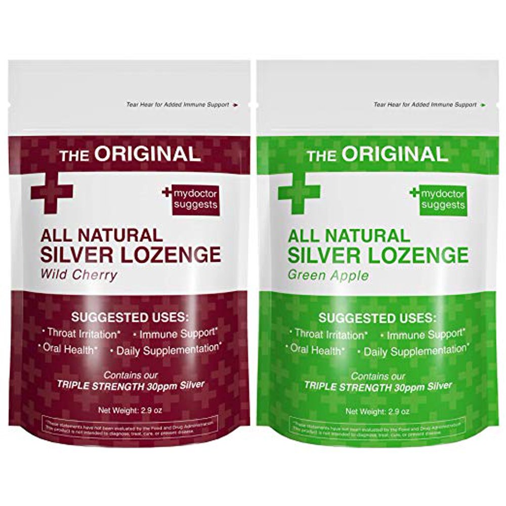 Organic Silver Lozenges Wild Cherry and Green Apple (2Pack) Throat