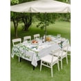 thumbnail image 3 of Outdoor Tablecloth with Umbrella Hole and Zipper, Spring Botanical Rectangle Table Cloth 60x120 Inch Waterproof Tablecloth, Watercolor Leaves Flowers Birds Gray Wood Picnic Table Cover for Patio, 3 of 7