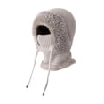 thumbnail image 2 of Pasamontañas de invierno con capucha a prueba de viento y forro polar para el cuello, ajustable para esquí para hombre gris, 2 of 9