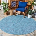 thumbnail image 2 of SAFAVIEH Courtyard Darin Botanical Indoor/Outdoor Area Rug, Aqua/Navy, 6'7" x 6'7" Round, 2 of 9