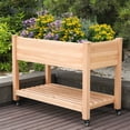 thumbnail image 4 of Wonder Garden Wood Raised Plant Bed for Gardening Planter with Storage Casters, 4 of 6