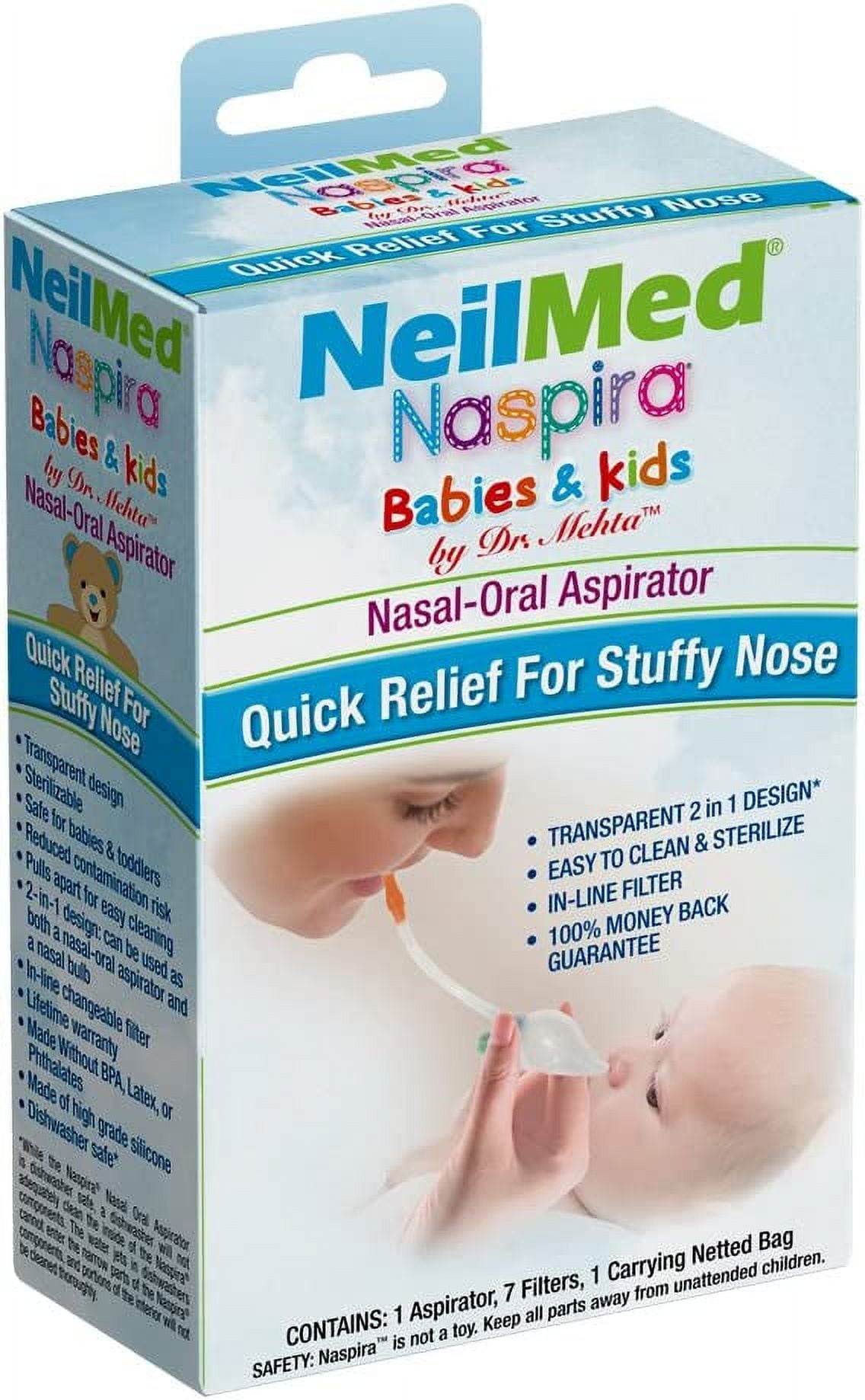 NeilMed Aspirator - Battery Operated Nasal Aspirator for Babies & Kids
