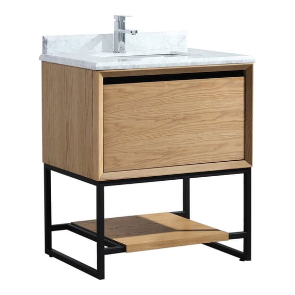 Laviva Alto 30" Wood Cabinet with Marble Countertop in California White Oak