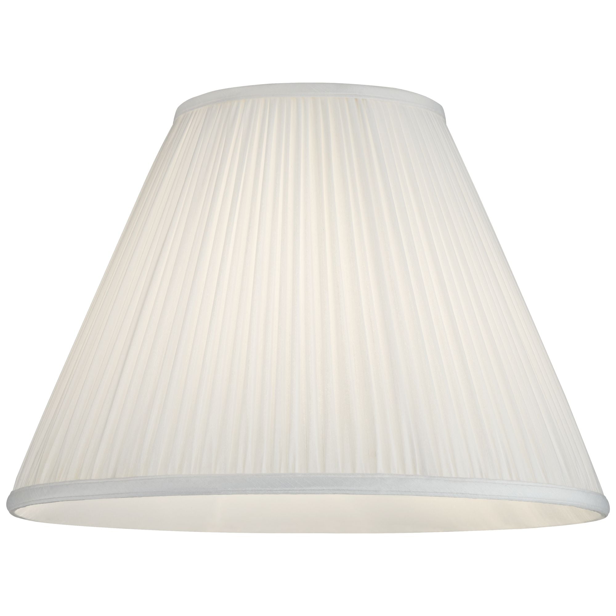 Springcrest White Mushroom Pleated Medium Empire Lamp Shade 7" Top x 16" Bottom x 12" Slant x 11.25" High (Spider) Replacement with Harp and Finial