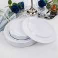 thumbnail image 2 of 350 Pcs Christmas Silver Plastic Plates - Christmas Dinner Plates Disposable Dinnerware Set 50 Dinner Plates, 50 Dessert Plates 50 Silverware, 50 Napkins 50 Cups for Party&Wedding, 2 of 9