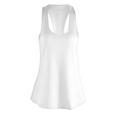 Women Quick Drying Vest Sleeveless Shirt Tank Top Yoga Running Sports Fitness White L