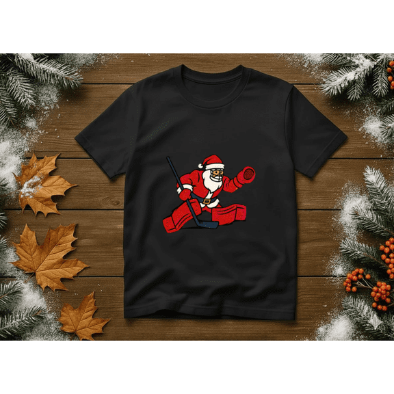 Ice Hockey Holiday Season Winter Fun Sport Cheer Shirt Unisex T-Shirt, up to size 5XL