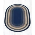 thumbnail image 6 of Home Indoor Decorative Jute C-079 Light & Dark Blue, Mustard Braided Rug, Oval 3' x 5', 6 of 8