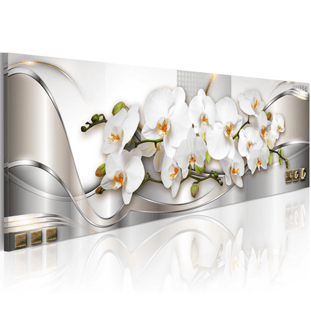 Abstract Home Decor - White Modern Abstract Magnolia Flower Wall Art Print Canvas Unframed Home Decor