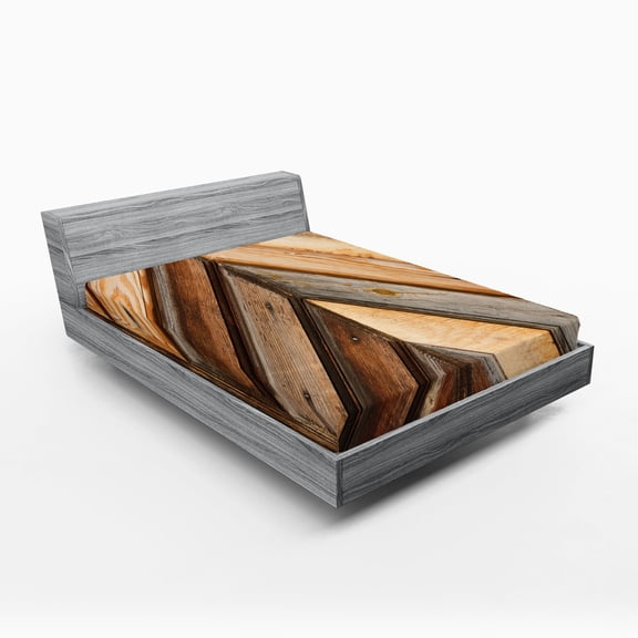 Ambesonne Vintage Fitted Sheet, Grunge Nature Gardening, Full Size, Brown