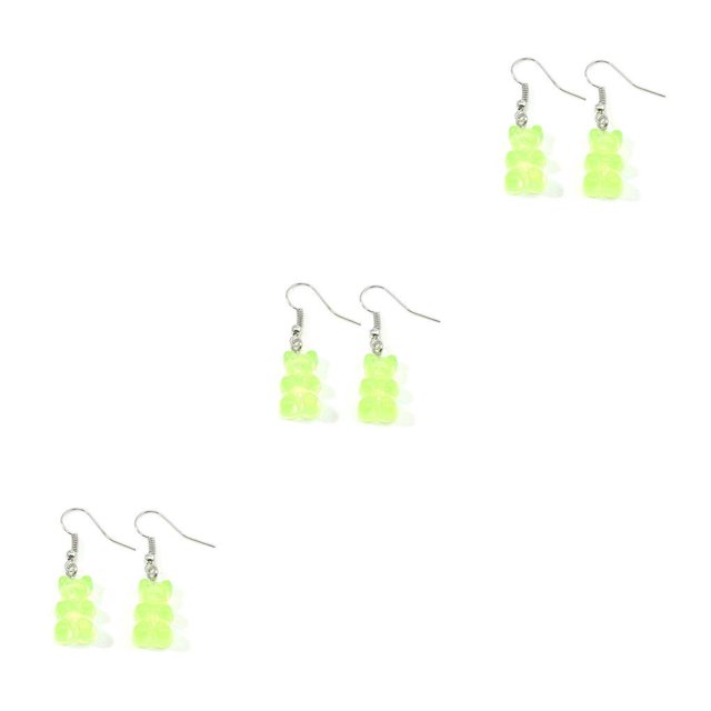Minnieouse Ear Stud Cartoon Valentine's Day Gift Forma de oso diario Pendiente de gota Accesorios populares Pendientes colgantes para boda Verde Type1 NO1