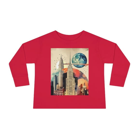 New York Nightlife Urban Wanderlust Toddler Long Sleeve Tee