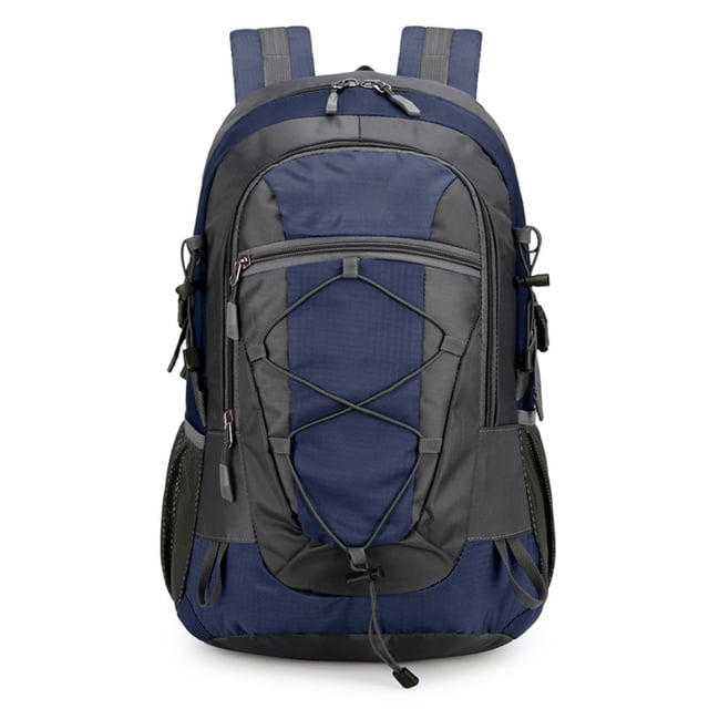 relayinert Multipurpose Backpack For Hiking 40L Capacity Waterproof Nylon Reflective Markings DarkBlue